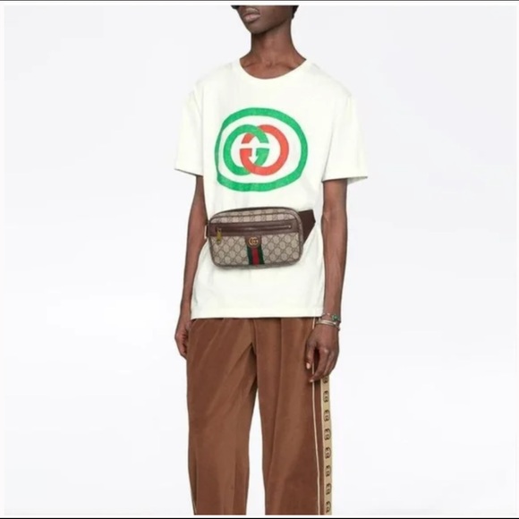 Gucci Interlocking GG Logo Oversized Cotton Graphic Tee Shirt Size Extra Small - Picture 14 of 16